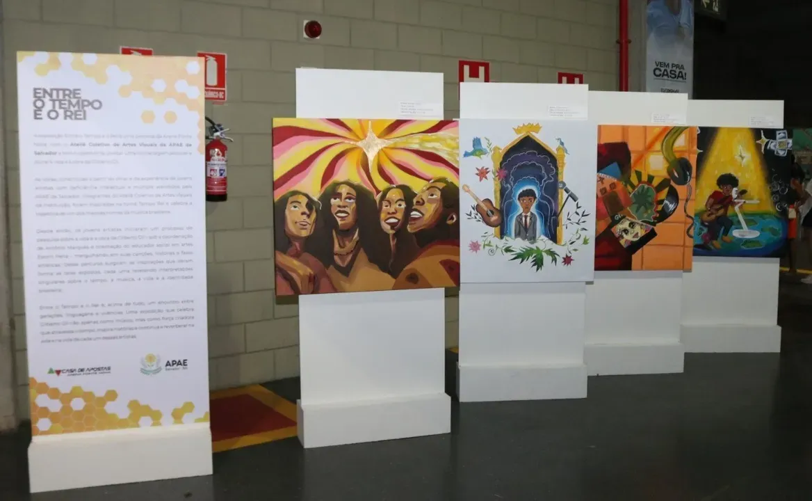 As obras foram desenvolvidas pelo Ateli&ecirc; Coletivo de Artes Visuais da institui&ccedil;&atilde;o e t&ecirc;m como inspira&ccedil;&atilde;o a turn&ecirc; Tempo Rei, de Gilberto Gil. | Foto: Divulga&ccedil;&atilde;o
