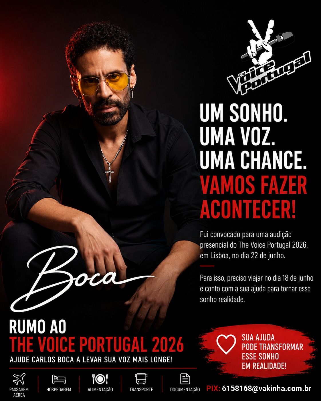 Sem patrocinadores, Carlos iniciou uma campanha de arrecada&ccedil;&atilde;o online para custear as despesas com passagens. | Foto: Redes Sociais