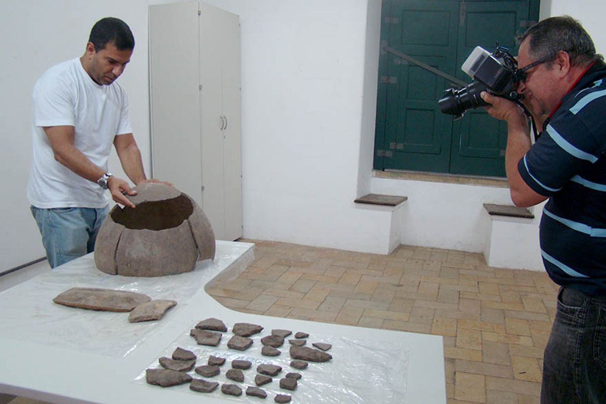 Vestígios arqueológicos de tradição Aratu encontrados em fazenda no povoado de Canabrava, município de Esplanada, Nordeste da Bahia, sob guarda do IPHAN-BA. Foto: Reprodução / IPHAN