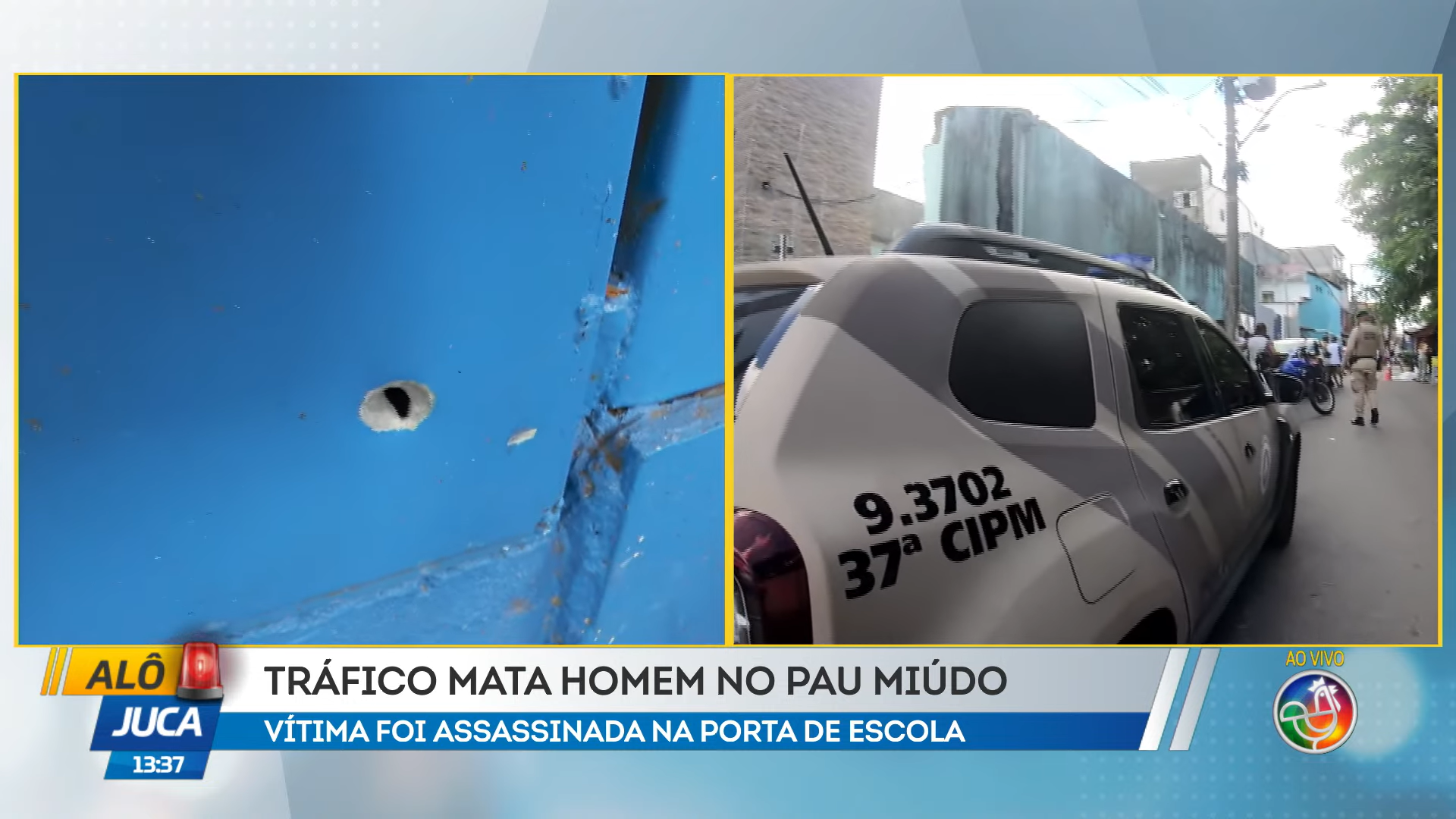 Agentes da 37&ordf; Companhia Independente da Pol&iacute;cia Militar (CIPM) fazem rondas no bairro. | Foto: Reprodu&ccedil;&atilde;o/TV Aratu