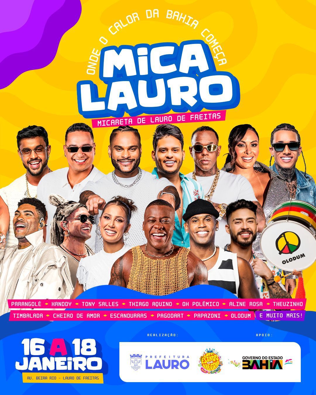 A programa&ccedil;&atilde;o ter&aacute; hor&aacute;rios distintos ao longo dos dias. | Foto: Prefeitura de Lauro de Freitas/Divulga&ccedil;&atilde;o