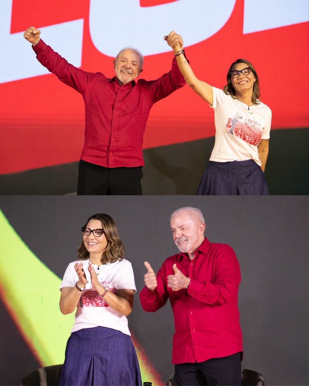Al&eacute;m dos discursos e das participa&ccedil;&otilde;es musicais, Janja aparece em registros dos eventos interagindo com a equipe de campanha. | Foto: Ricardo Stuckert
