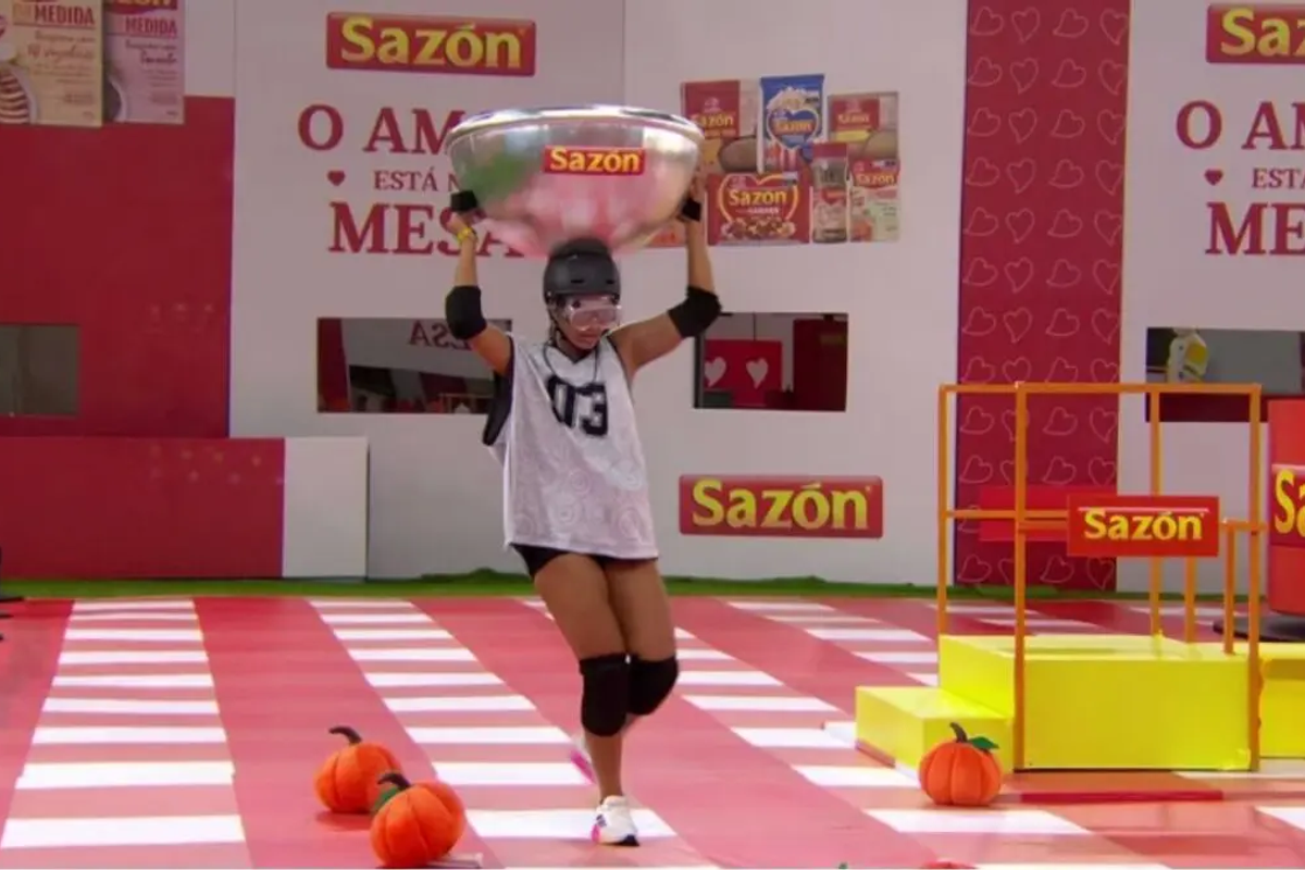 Sarah Andrade na prova do anjo do BBB 26. Foto: Reprodu&ccedil;&atilde;o / Globoplay