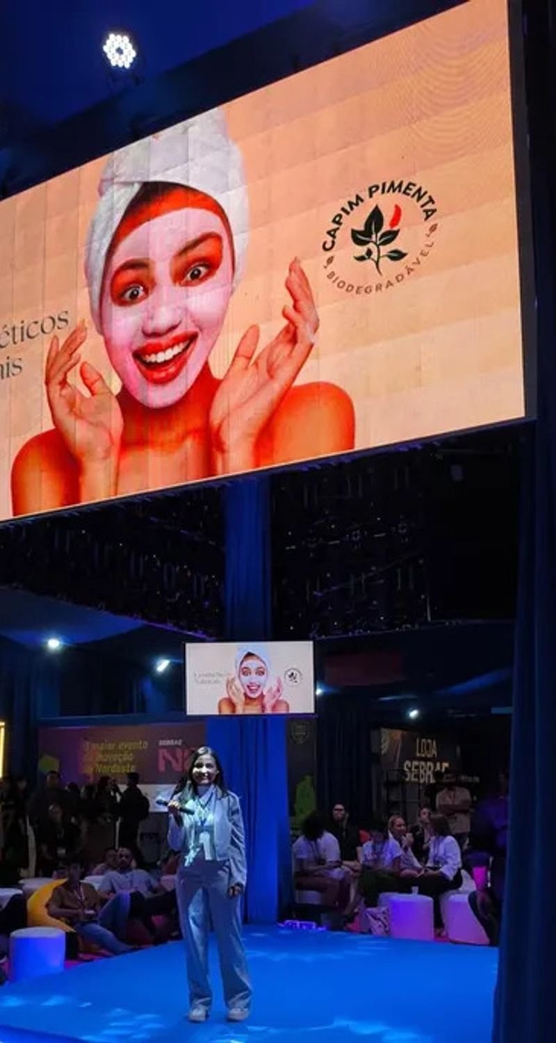 Pitch de startup baiana foi considerado o melhor do maior evento de inovação do Nordeste. Foto: Reprodução / Instagram @capimpimentacosmeticosnaturais
