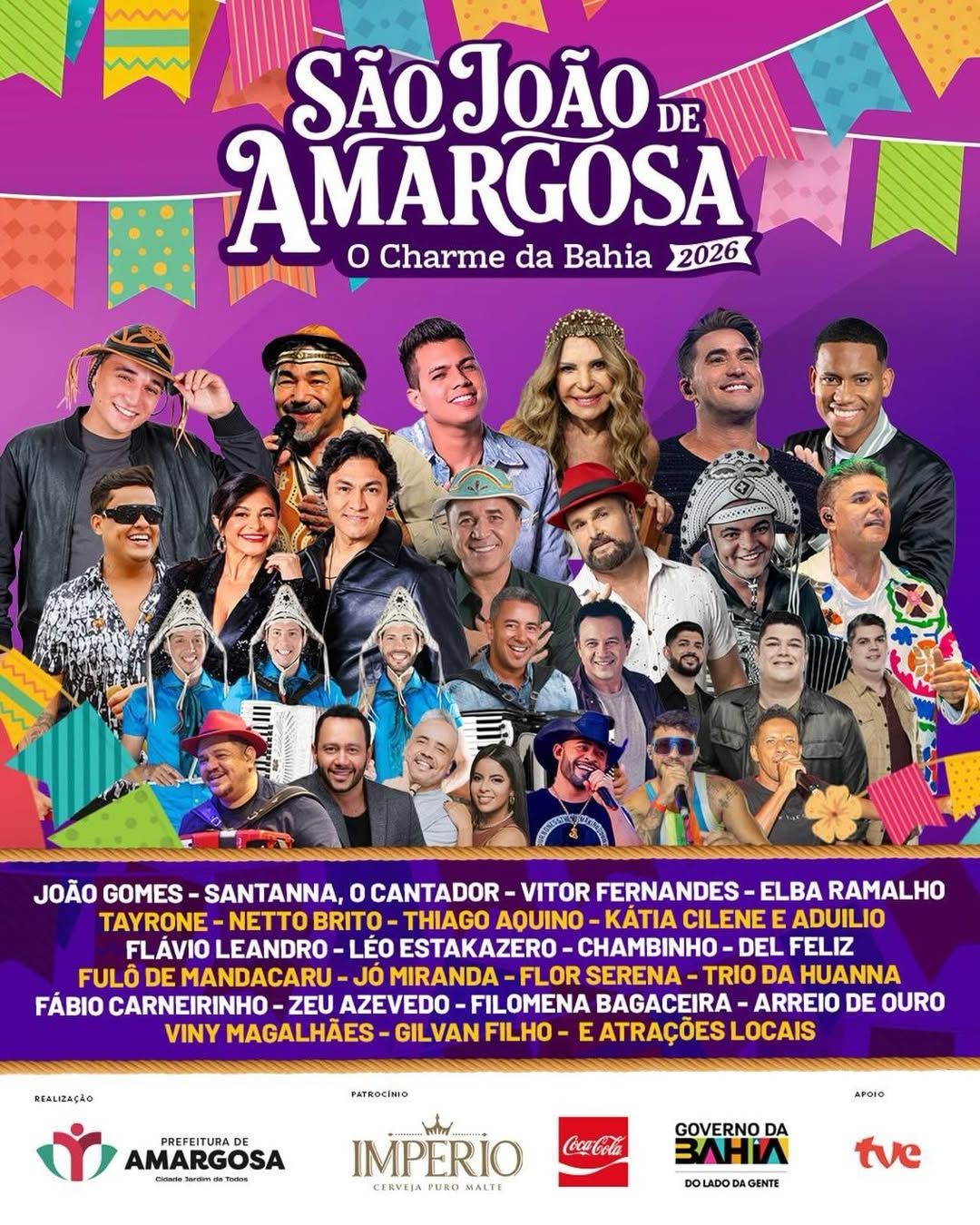 A programa&ccedil;&atilde;o completa do S&atilde;o Jo&atilde;o de Amargosa foi anunciada nesta quarta-feira (6), em Salvador. | Foto: Redes Sociais