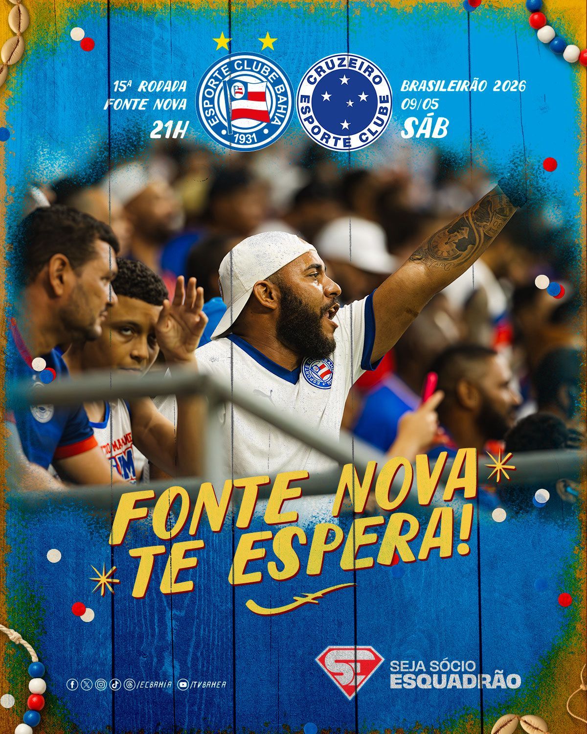 Esporte Clube Bahia e Cruzeiro Esporte Clube se enfrentam neste s&aacute;bado (9), &agrave;s 21h, na Arena Fonte Nova. | Foto: Catarina Brand&atilde;o/EC Bahia