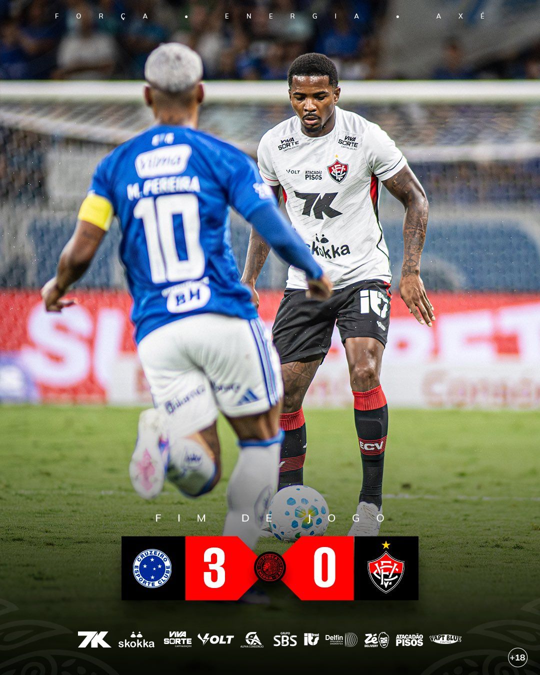 O Cruzeiro venceu o Esporte Clube Vit&oacute;ria por 3 a 0, nesta quarta-feira (1&ordm;), no Mineir&atilde;o. | Foto: Victor Ferreira/EC Vit&oacute;ria