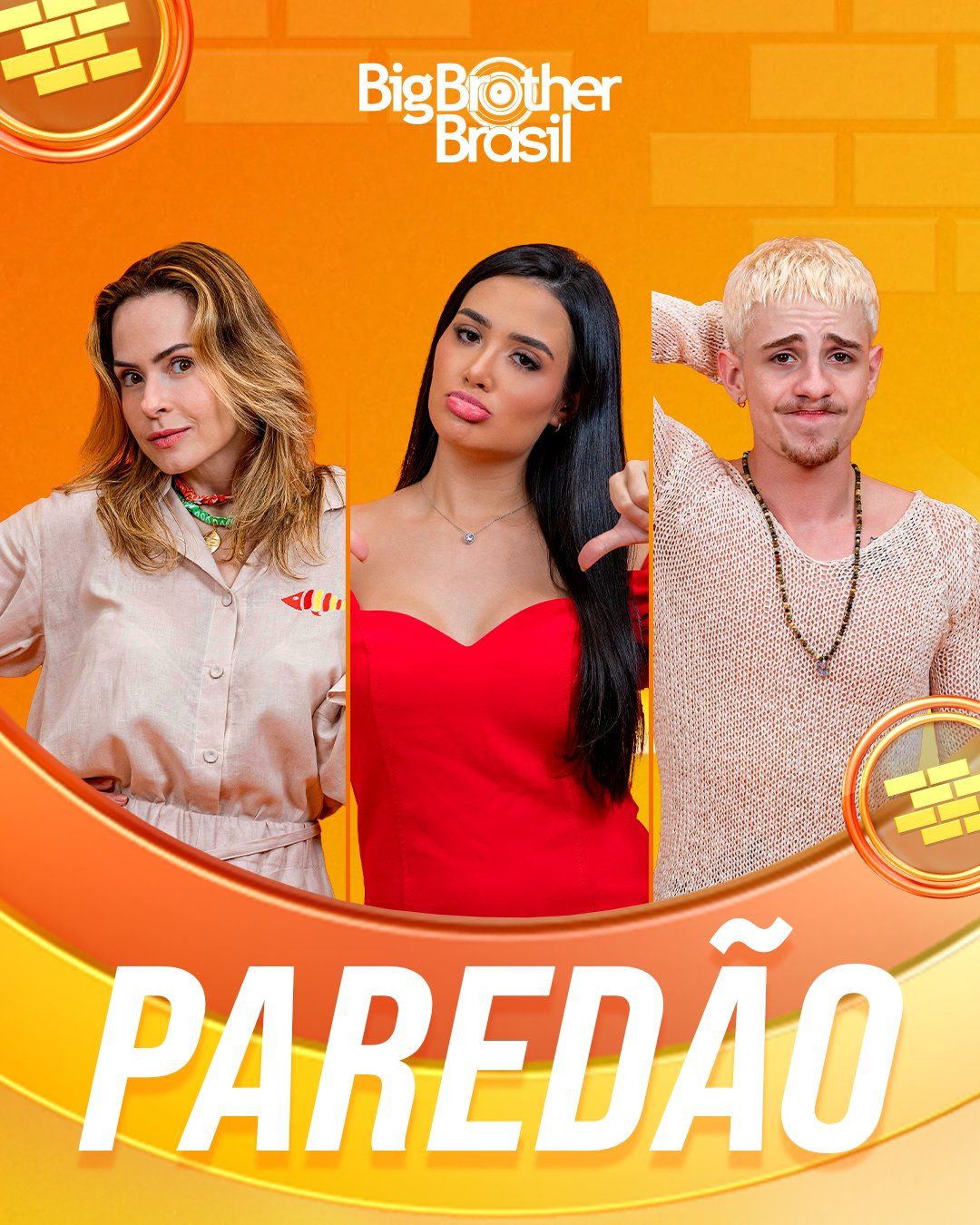 Est&atilde;o no 17&ordm; Pared&atilde;o Ana Paula Renault, Jordana e Juliano Floss. | Foto: Gshow