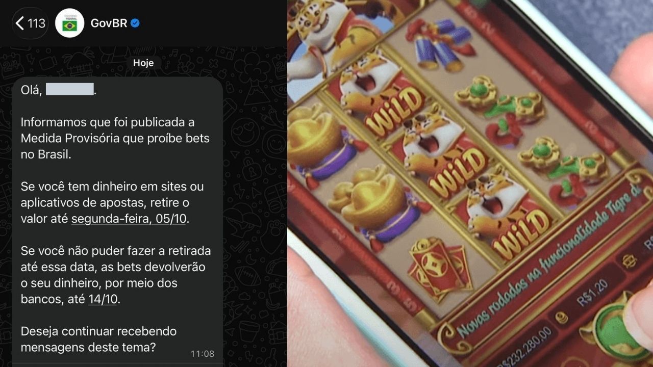 O governo federal come&ccedil;ou a enviar, pelo WhatsApp oficial de comunica&ccedil;&atilde;o, alertas sobre a Medida Provis&oacute;ria (MP) que pro&iacute;be as bets. | Foto: SBT News