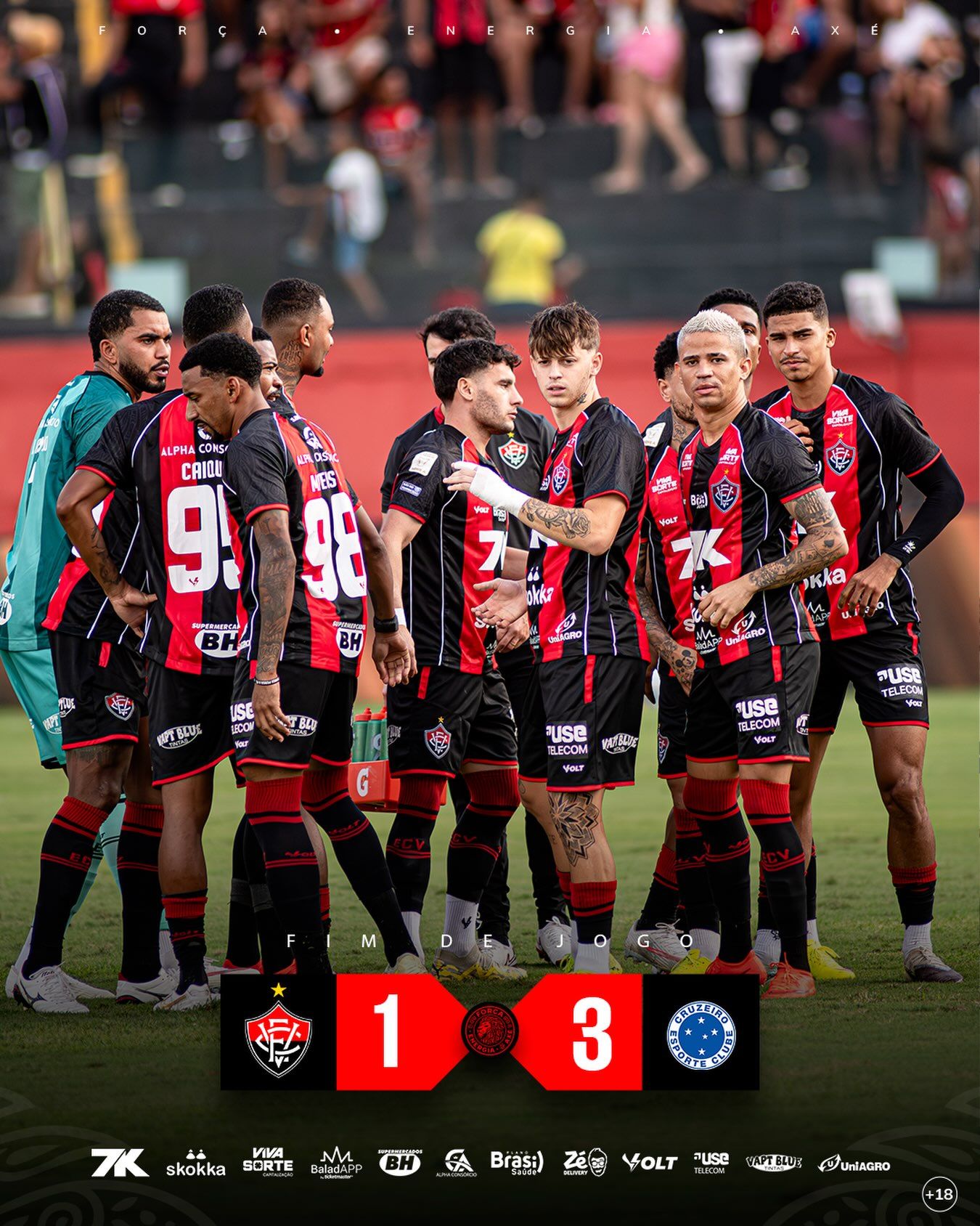 O Vit&oacute;ria saiu na frente com gol de Ren&ecirc; e foi para o intervalo em vantagem. | Foto: EC Vit&oacute;ria