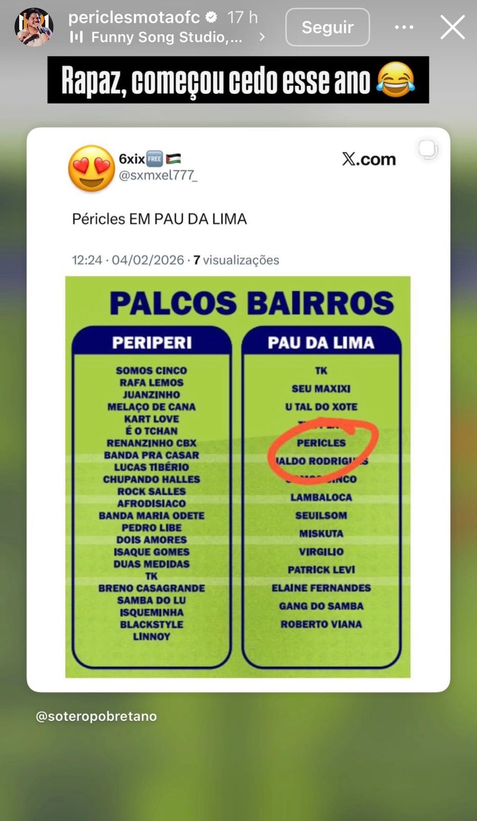 O burburinho come&ccedil;ou ap&oacute;s a publica&ccedil;&atilde;o da programa&ccedil;&atilde;o completa do Carnaval. | Foto: Redes Sociais