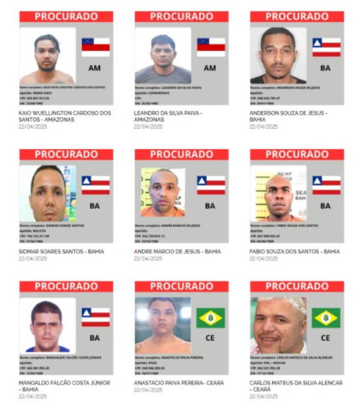 O portal integra o Programa Captura, ação nacional voltada à identificação, localização e prisão de criminosos considerados de alta periculosidade. | Foto: Divulgação/Ministério da Justiça e Segurança Pública