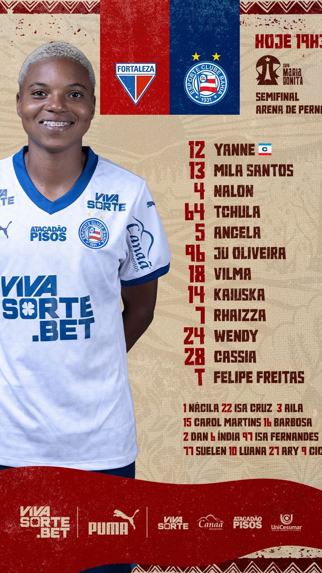 Escalacao Bahia Feminino