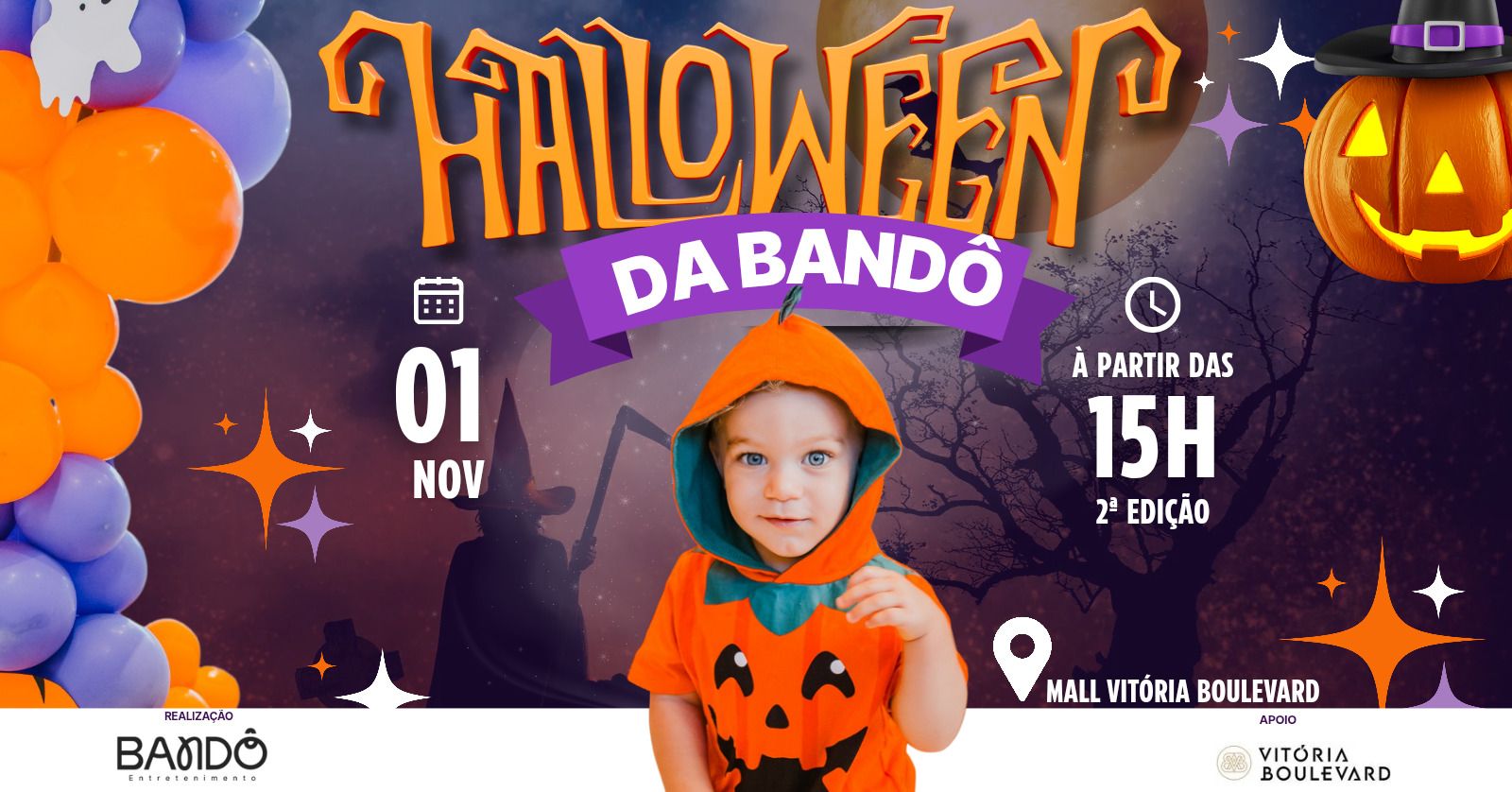 Programação infantil do Boulevard Vitória para o Halloween em Salvador. Foto: Divulgação
