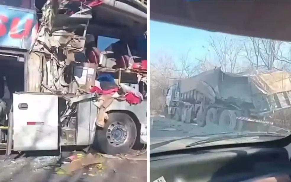 Circunstâncias do acidente entre ônibus e carreta no oeste da Bahia ainda não foram esclarecidas. Foto: Reprodução / Redes sociais