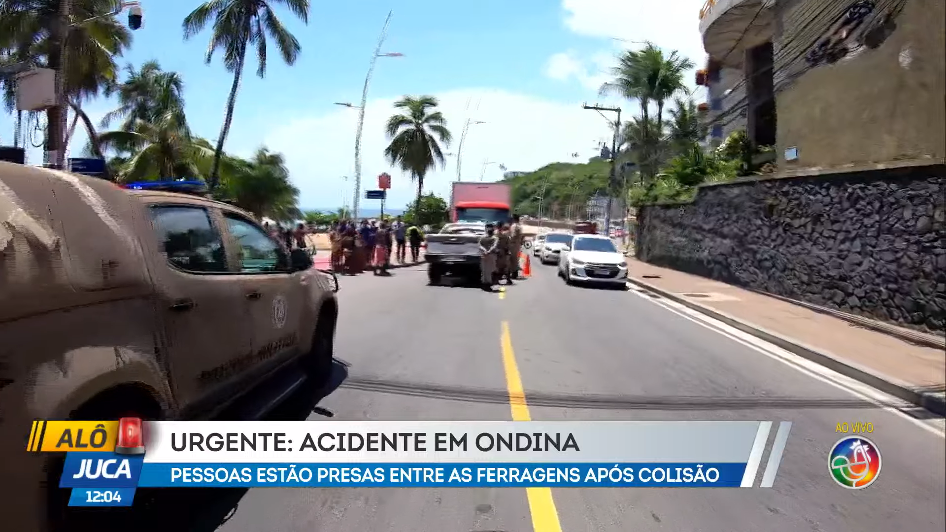 O caso aconteceu na Avenida Oce&acirc;nica, no bairro de Ondina, sentido Rio Vermelho, em Salvador. | Foto: Reprodu&ccedil;&atilde;o/TV Aratu