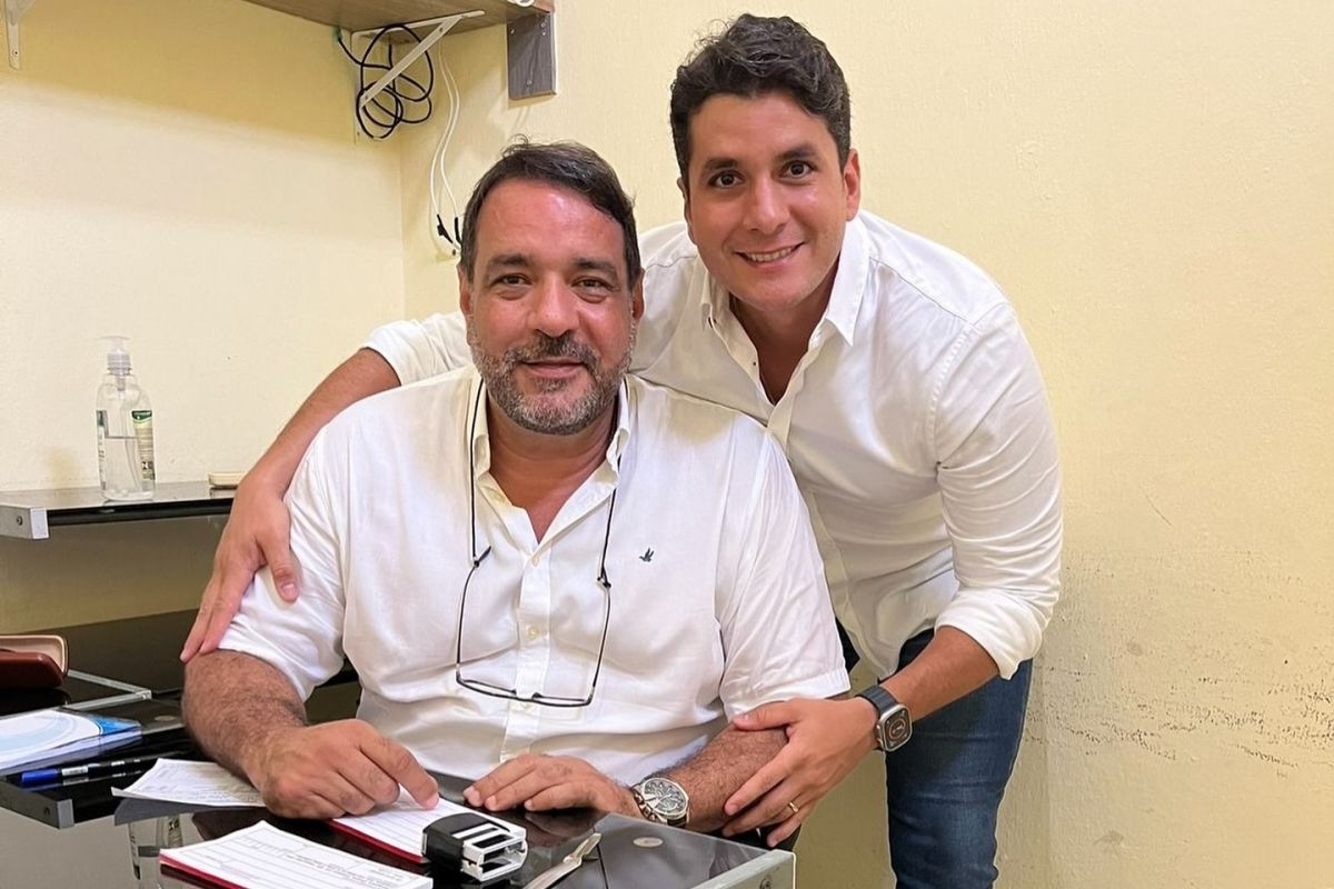 Alan Sanches e seu filho, o vereador Duda Sanches (Uni&atilde;o Brasil). Foto: Redes Sociais