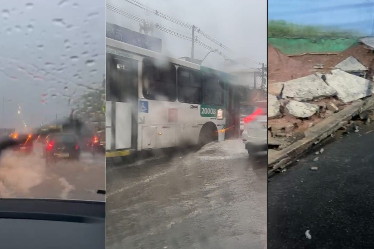 Chuva em Salvador causa transtornos em diferentes locais da cidade. Foto: Reprodução