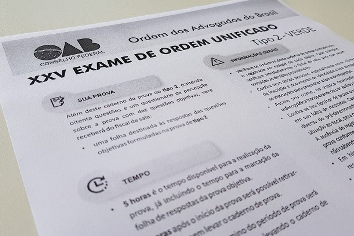 Prova da OAB. Foto: Reprodução