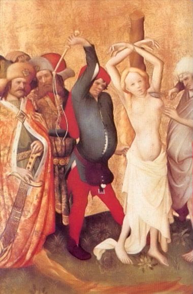 Ela foi morta em 4 de dezembro, data em que, hoje, é celebrado o Dia de Santa Bárbara. | Imagem: Meister Francke, (Frater Francke) Geißelung der hl. Barbara from the Barbara Altarpiece