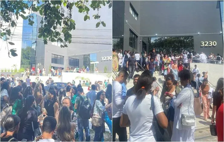 Faculdade Zarns Salvador foi evacuada em setembro de 2023. Foto: Leitor / Aratu On