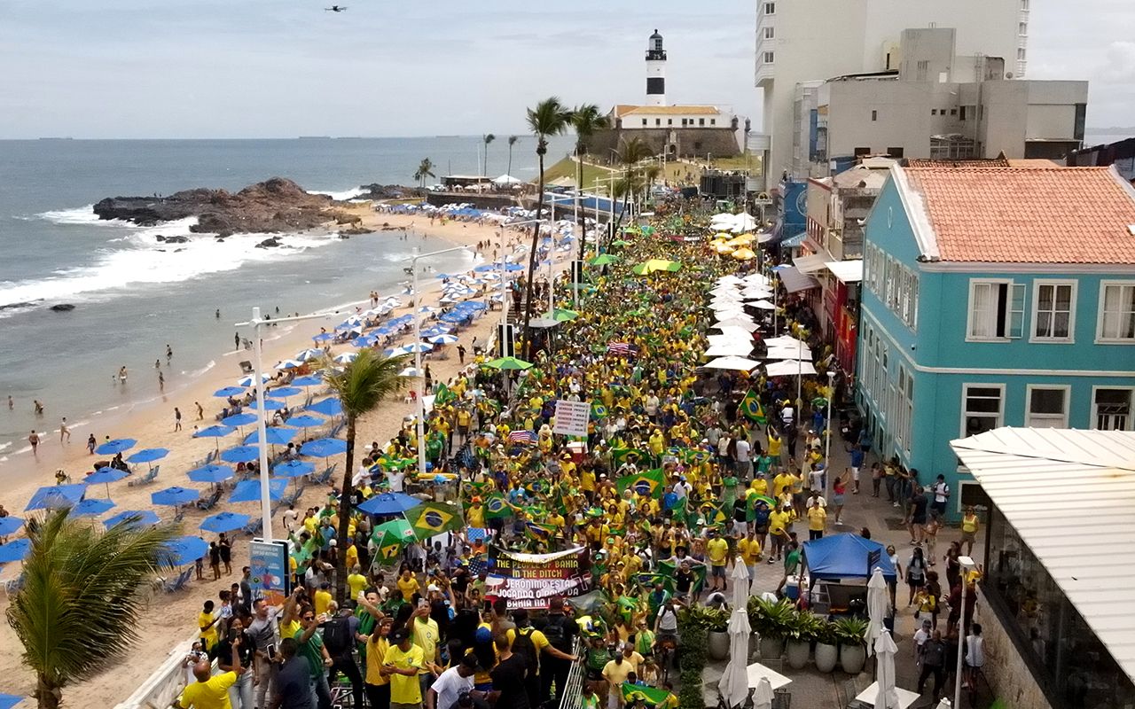 Imagem de protesto de bolsonaristas na Barra | Foto: Max Haack/ascom João Roma