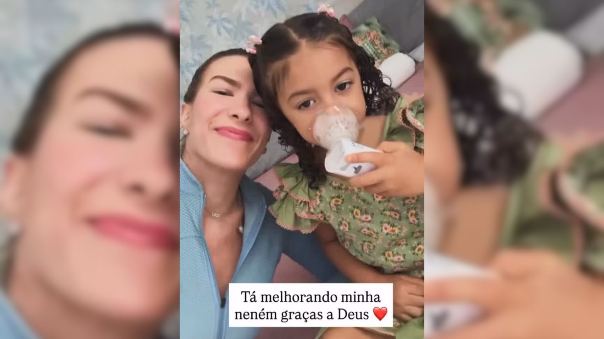 Lore Improta e Liz. Pequena de 4 anos foi acometida por virose | Foto: redes sociais