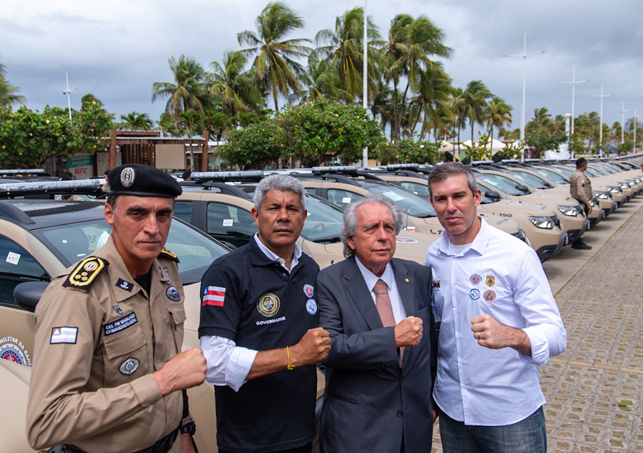 Comandante-geral da PM, Jerônimo, deputado federal Paulo Magalhães (PSD) e secretário da SSP, Marcelo Werner | Foto: GOVBA