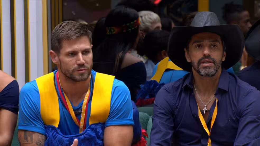 Os L&iacute;deres Alberto Cowboy e Jonas indicaram Milena, citando conflitos desde o in&iacute;cio do jogo. | Foto: Gshow