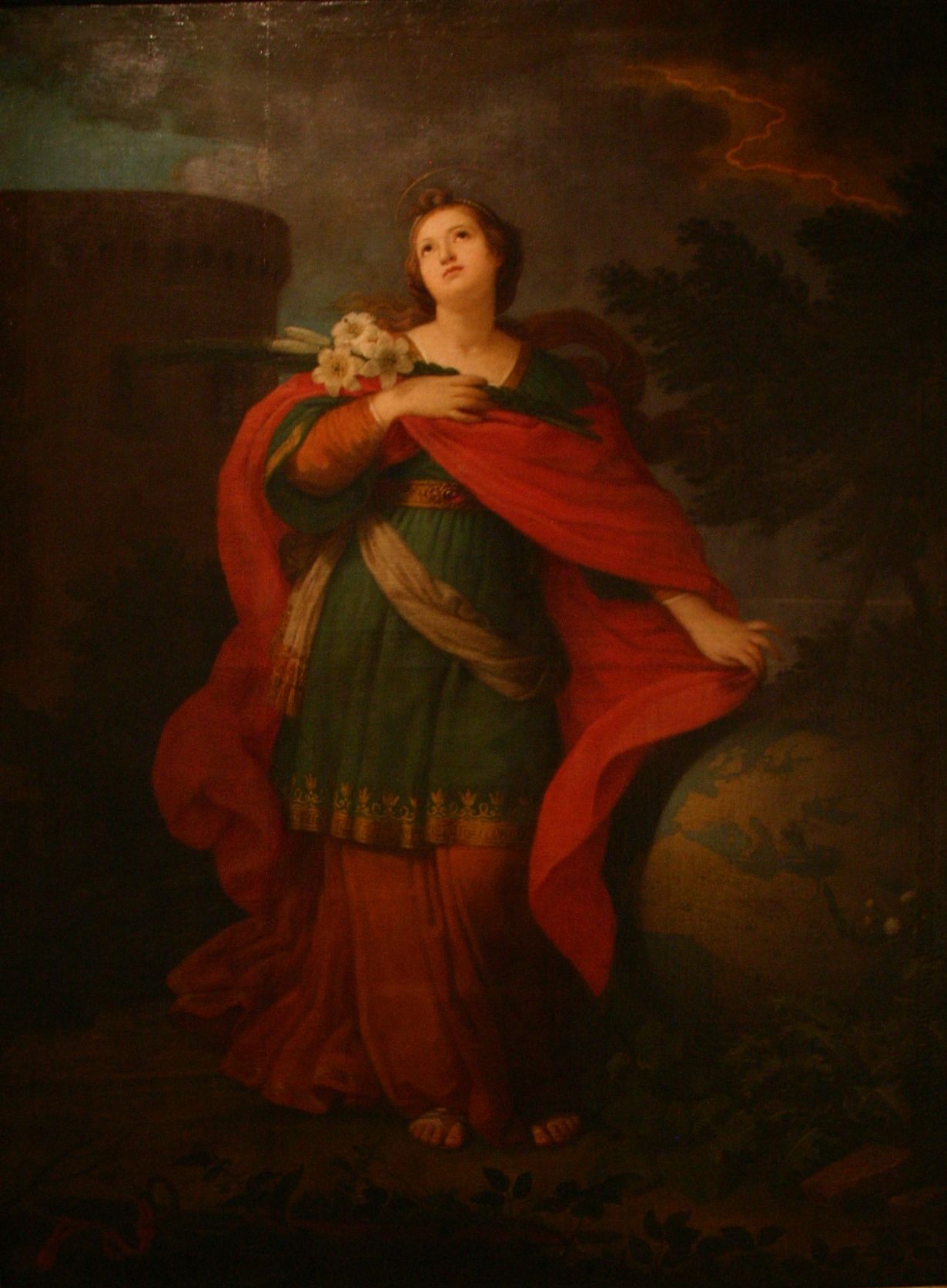 Bárbara, que posteriormente se tornou conhecida como Santa Bárbara, nasceu no século III em Nicomédia. | Imagem: Retrato do século XVIII, por Vieira Lusitano.