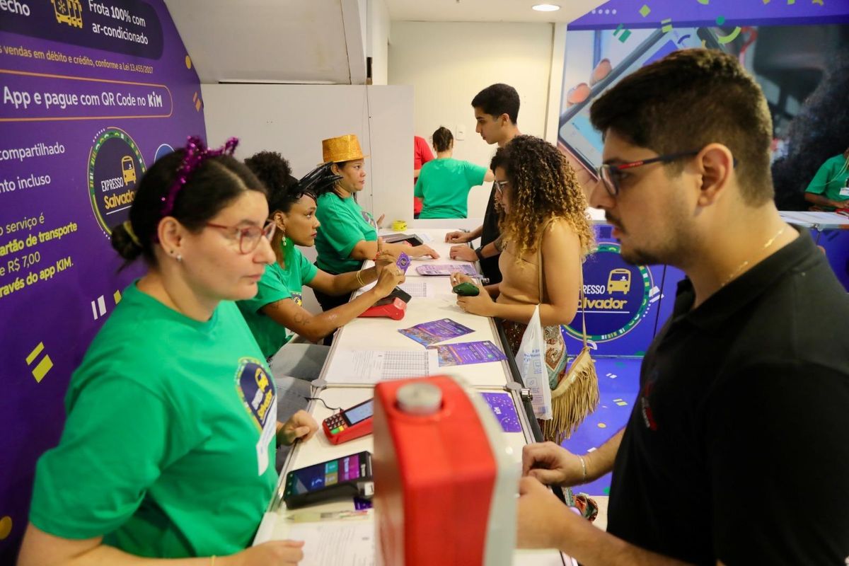 Vendas de bilhetes do Expresso Salvador. Foto:  Bruno Concha / Secom PMS
