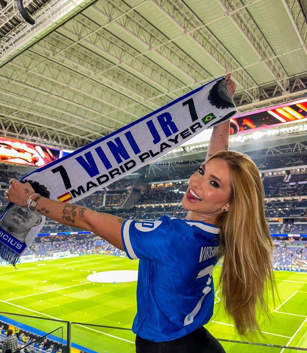 Virginia, que tem três filhos com Zé Felipe, está em Madri, na Espanha, onde mora o atual namorado, o jogador do Real Madrid Vini Jr. | Foto: Redes Sociais