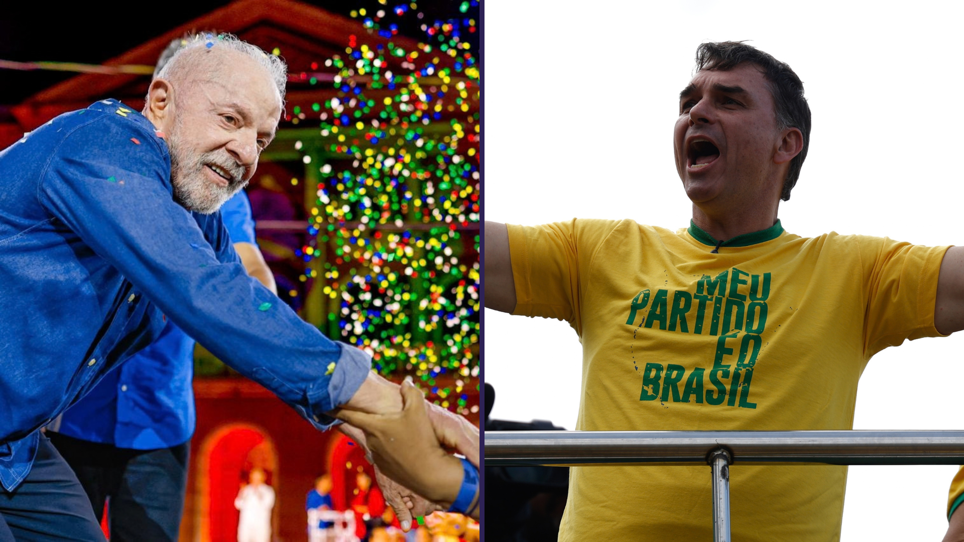 O presidente Luiz In&aacute;cio Lula da Silva (PT) e o senador Fl&aacute;vio Bolsonaro (PL) foram os candidatos mais votados no primeiro turno das Elei&ccedil;&otilde;es 2026. | Foto: Divulga&ccedil;&atilde;o