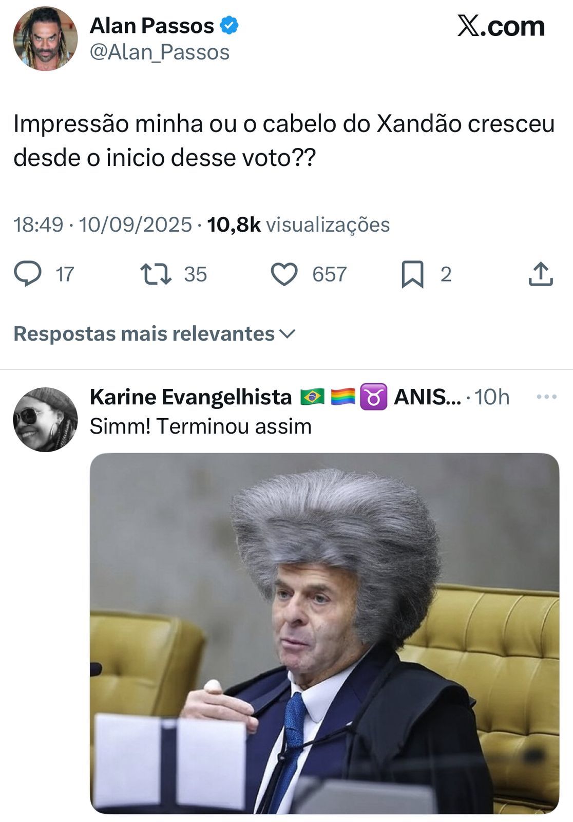 O parecer, considerado contraditório e em desacordo a outras decisões de Fux sobre a mesma matéria, surpreendeu internautas. | Foto: Redes Sociais