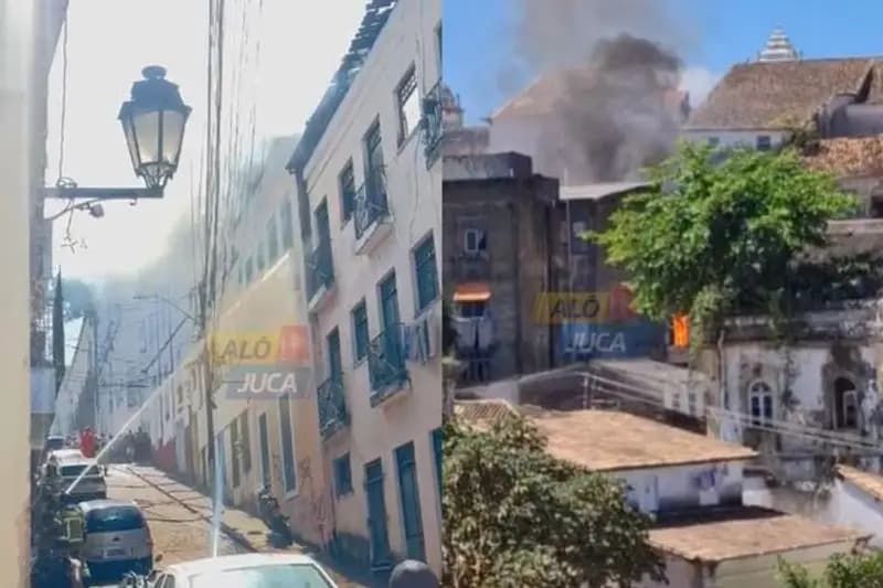 Um botij&atilde;o de g&aacute;s explodiu e provocou um inc&ecirc;ndio em um casar&atilde;o localizado na Rua da Ora&ccedil;&atilde;o, no Pelourinho. | Foto: Al&ocirc; Juca