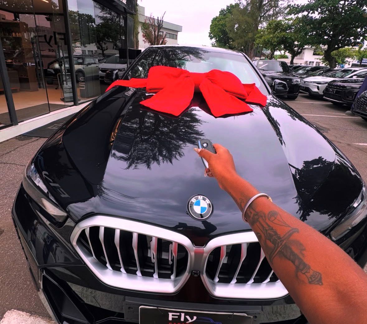 O ve&iacute;culo, uma BMW X6, foi adquirido como presente antecipado de anivers&aacute;rio de 29 anos. | Foto: Redes Sociais