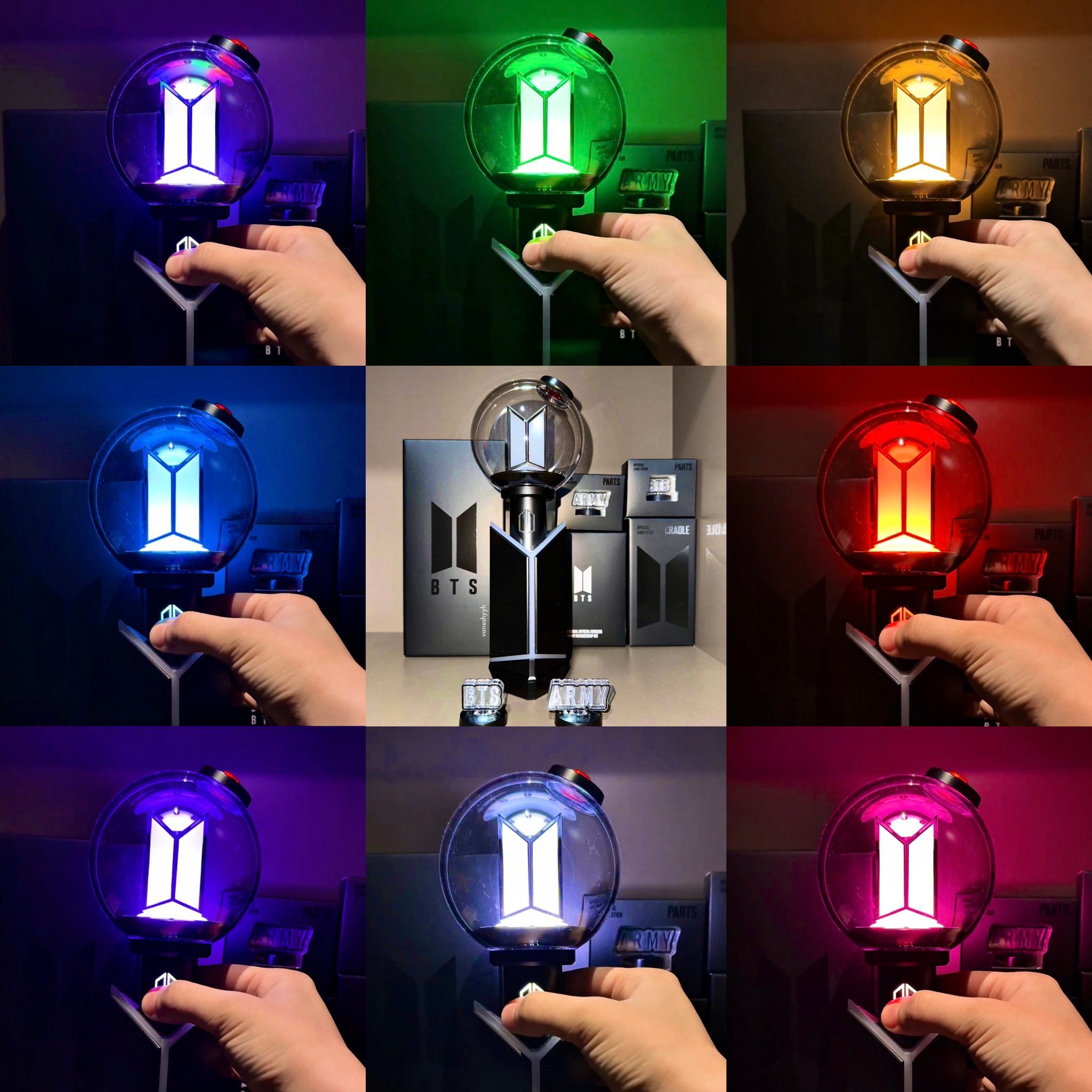 A Army Bomb &eacute; o bast&atilde;o de luz oficial (lightstick) usado pelos f&atilde;s do BTS. | Foto: Divulga&ccedil;&atilde;o/BTS