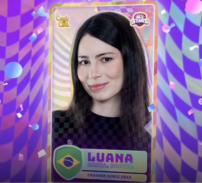 A conquista colocou Luana Mattos entre os maiores nomes da história competitiva do Candy Crush. | Foto: Divulgação