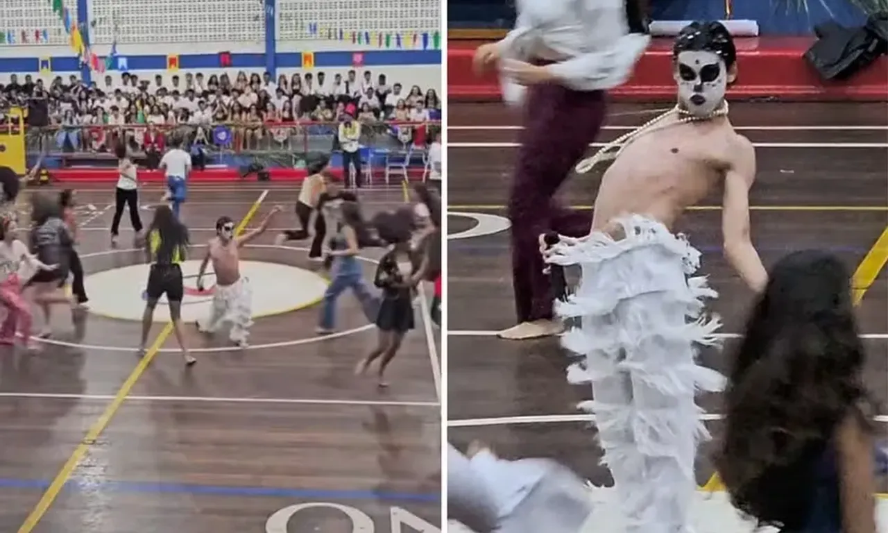 Adolescente interpreta Ney Matogrosso na escola e &eacute; elogiado pelo artista. Foto: Reprodu&ccedil;&atilde;o