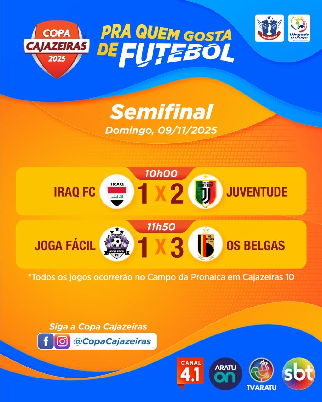 Resultados das semifinais da Copa Cajazeiras