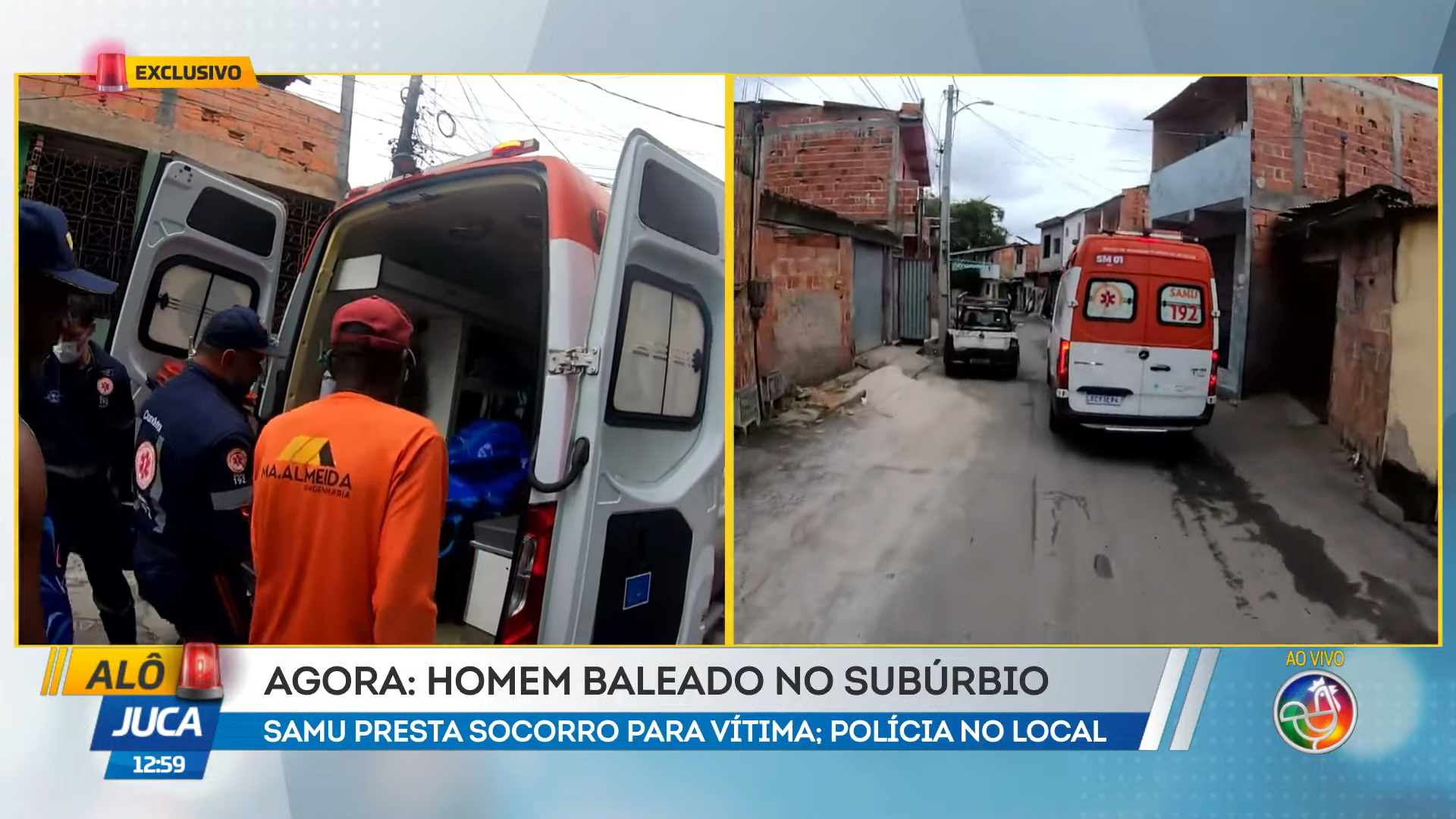 A v&iacute;tima foi atingida por um tiro na regi&atilde;o da barriga enquanto estava dentro de casa. | Foto: Reprodu&ccedil;&atilde;o/TV Aratu
