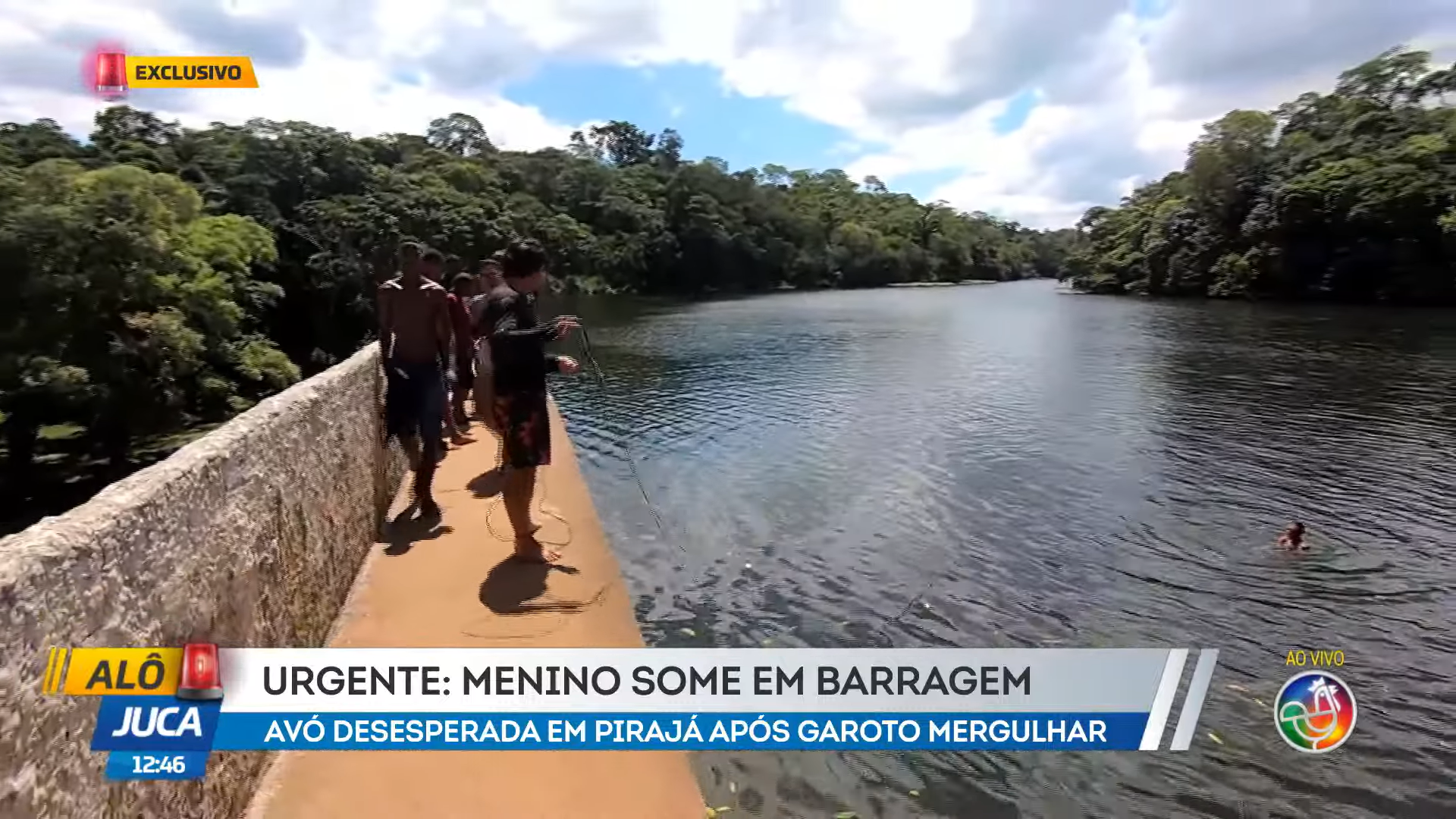 Segundo relatos, ele entrou na &aacute;gua por volta das 11h21 para dar um mergulho com amigos. | Foto: Reprodu&ccedil;&atilde;o/TV Aratu