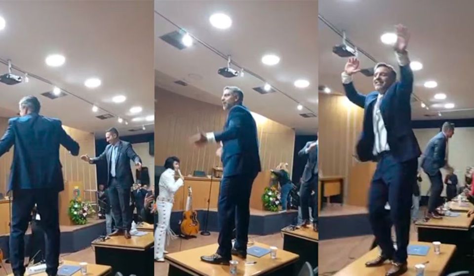 Vídeo De Vereadores Dançando Em Cima Da Mesa Em São Caetano Do Sul (sp) Viraliza