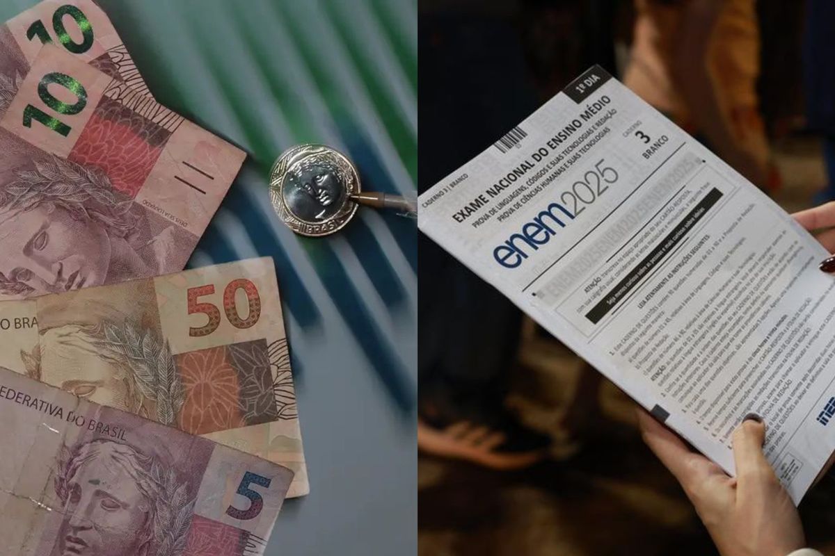 Estudante que adiantou questões do Enem 2025 pagava R$10 reais por memorização de perguntas de pré-teste. Fotos: 1 - Marcello Casal Jr / Agência Brasil | 2- Luis Fortes / MEC