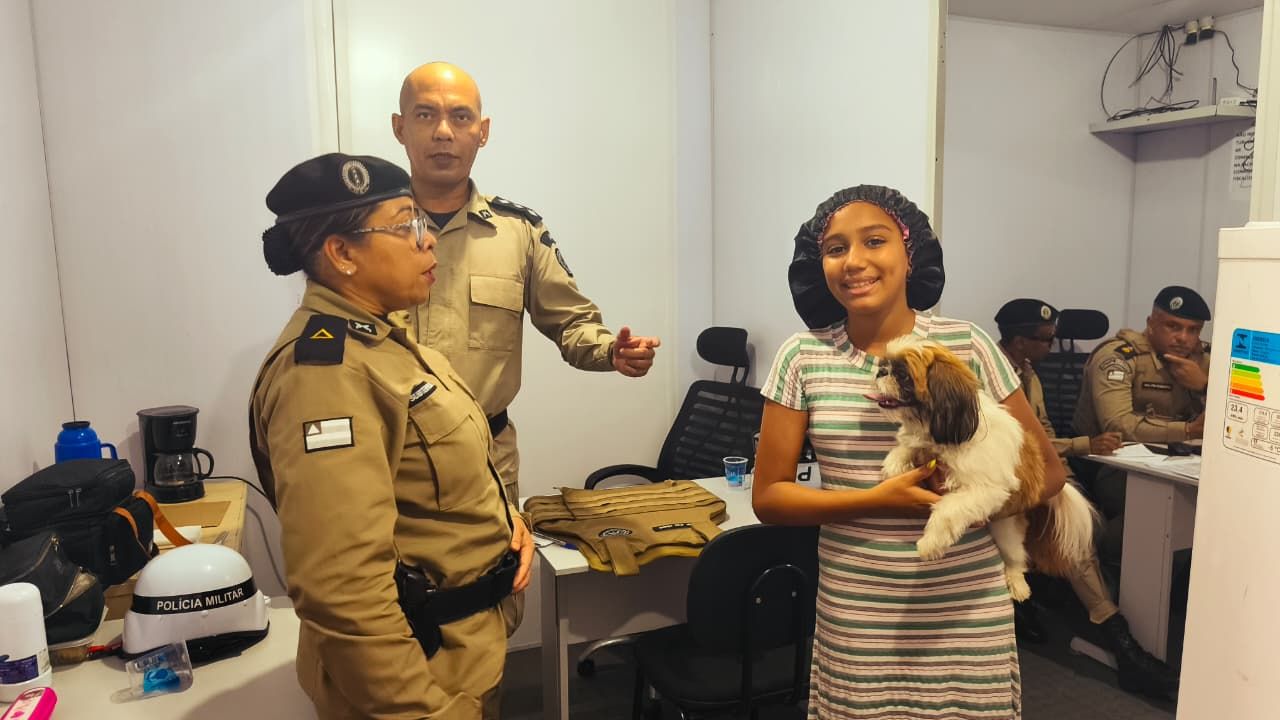 O animal foi encontrado por um casal, que tentou entregá-lo a uma patrulha que realizava policiamento ostensivo na área. | Foto: Divulgação APM/PMBA