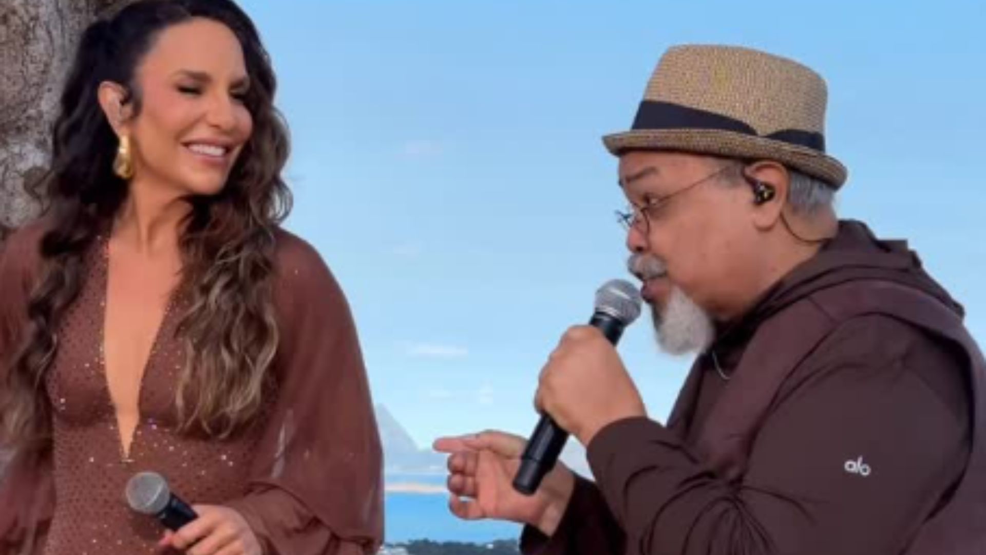 Ivete Sangalo e Jorge Aragão no audiovisual do projeto de samba da cantora baiana
