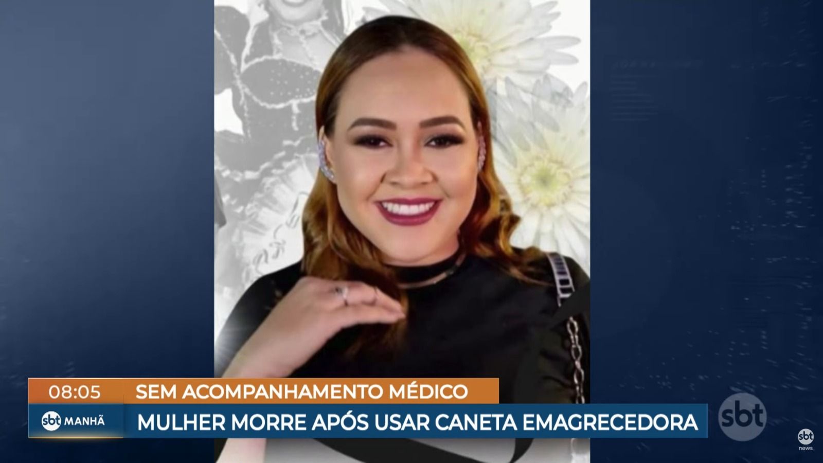 Jéssica Manuela, de 31 anos, morreu após utilizar de forma indevida as chamadas canetas emagrecedoras. | Foto: SBT News