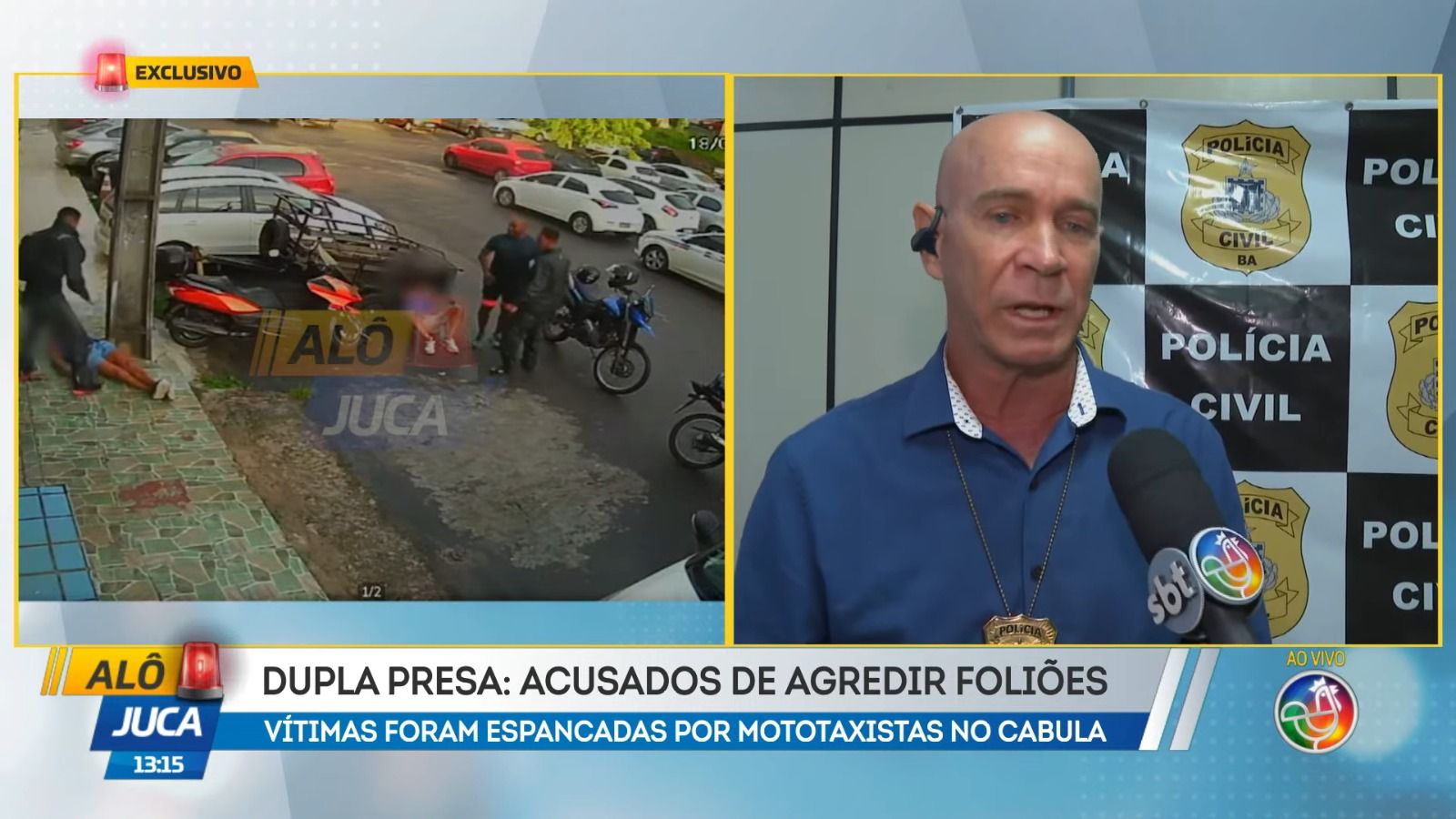 As v&iacute;timas, Edmilson e Leonardo, de 49 e 33 anos, ficaram feridas e com fraturas no rosto. | Foto: Reprodu&ccedil;&atilde;o/TV Aratu