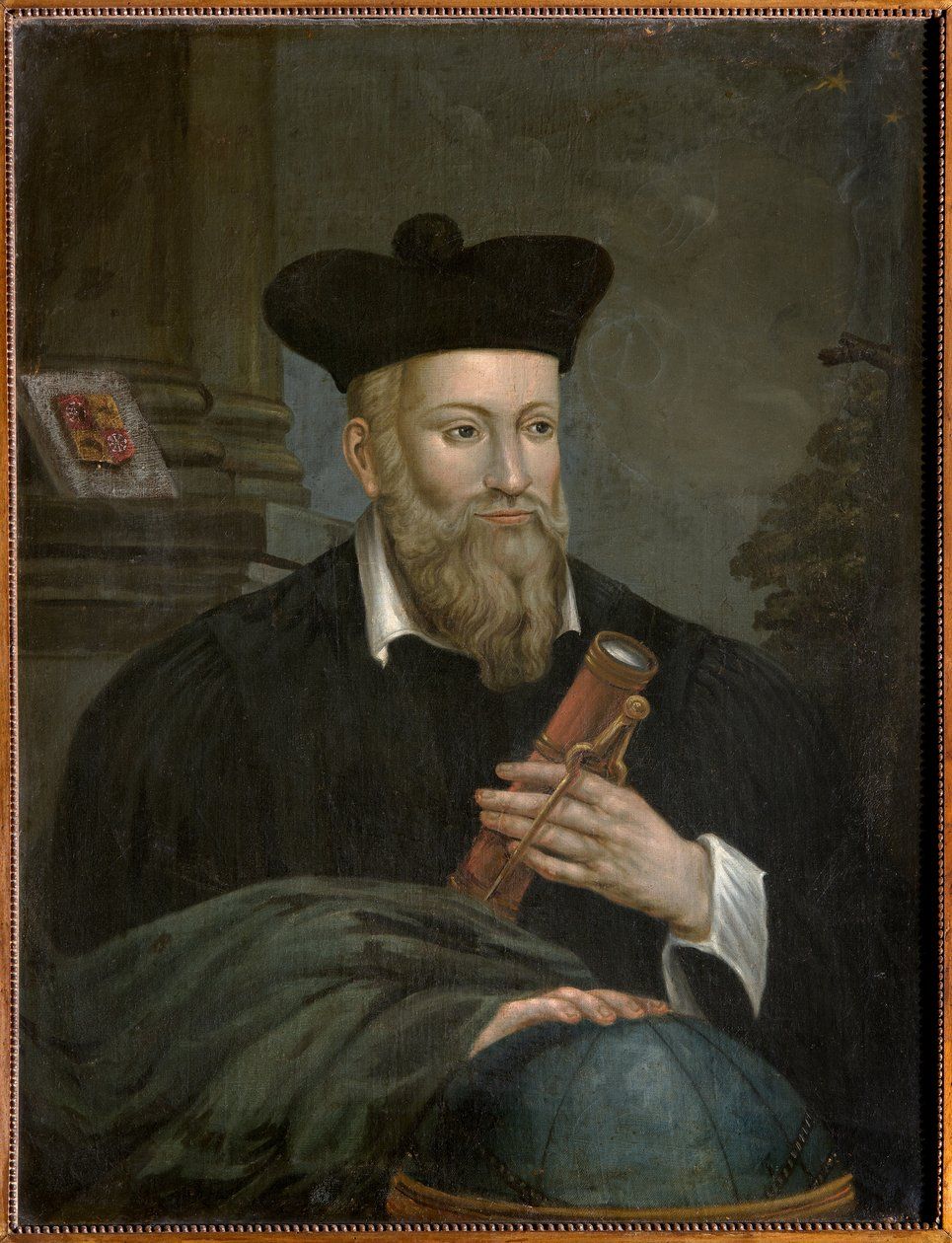 Nostradamus sugeriu acontecimentos cataclísmicos este ano, incluindo o início de um conflito na Inglaterra, o impacto de um meteoro na Terra e a ascensão de um líder ligado à água. | Arte: César de Nostredame