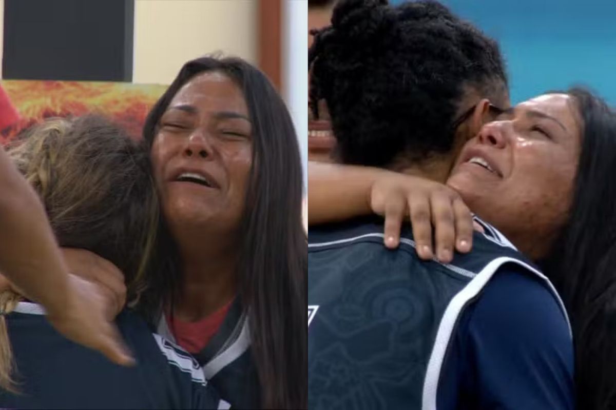 Samira e Breno abra&ccedil;am chaiany ap&oacute;s Prova do Anjo no BBB 26. Fotos: Reprodu&ccedil;&atilde;o / Globoplay